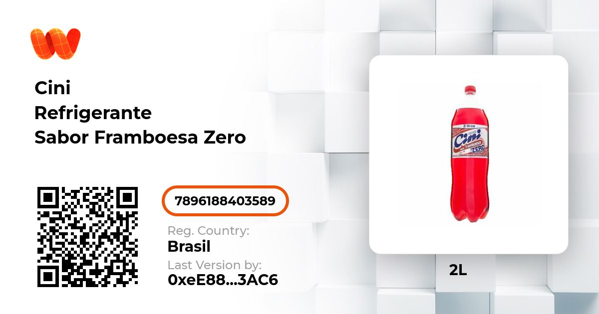 Ficha Técnica: Cini Refrigerante Sabor Framboesa Zero 2L Código